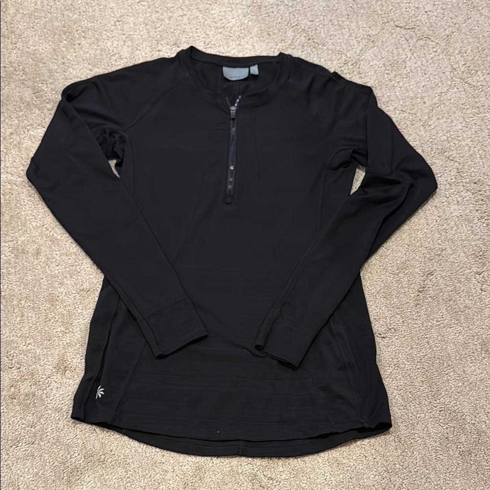 Athleta Black Quarter-Zip sun protection top small